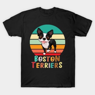 Vintage Retro Boston Terriers T-Shirt